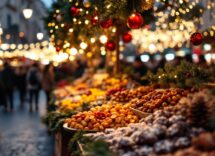 Mercatini di Natale a Roma con luci e decorazioni festive