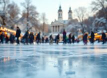 Pattinatori sul ghiaccio in una pista della Brianza