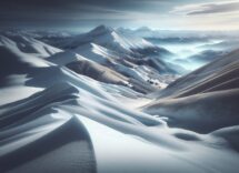 Vista panoramica del Monte Catria innevato