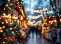 Mercatini di Natale a Milano con luci e decorazioni festive