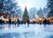 Pista di pattinaggio illuminata ad Agrate Brianza per Natale