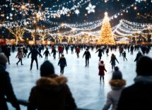 Pista di pattinaggio su ghiaccio a Ladispoli durante il Natale