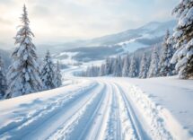 Atleti in azione durante una gara di biathlon