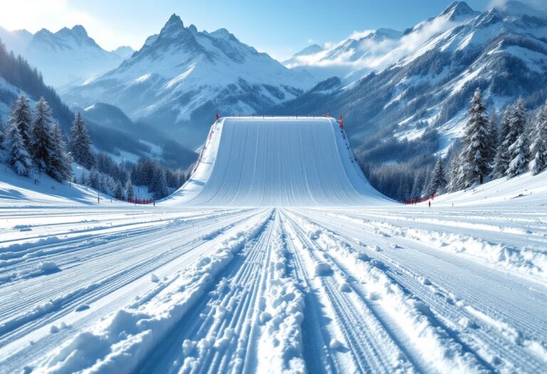 Atleta in volo durante la Coppa del Mondo di sci 2024/2025