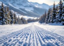Atleti in azione durante una gara di biathlon ad Anterselva
