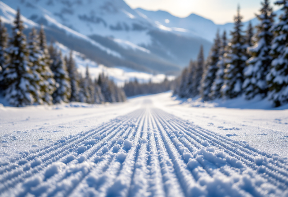 Atleti in azione durante una gara di biathlon ad Anterselva