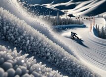 Atleti in azione durante una gara di snowboard cross