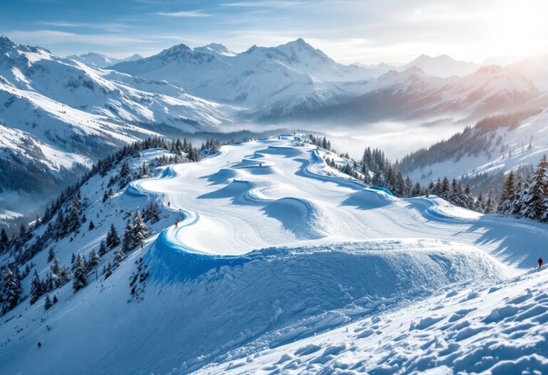 Atleta in azione durante una gara di snowboard cross