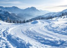 Atleti in azione durante una gara di snowboard cross