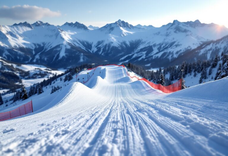 Atleti in azione durante una gara di snowboard cross