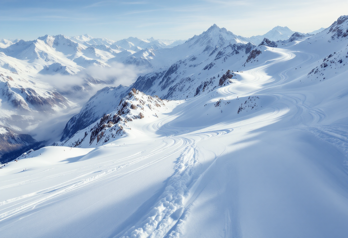 Sciatori in azione sulle nevi di Garmisch e Kitzbuhel
