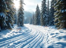 Atleti in azione durante una gara di biathlon