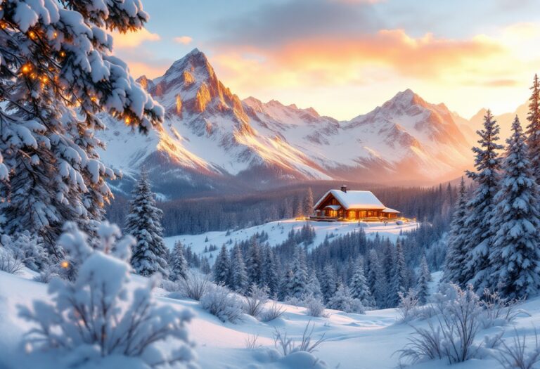 Coppia innamorata in montagna durante San Valentino