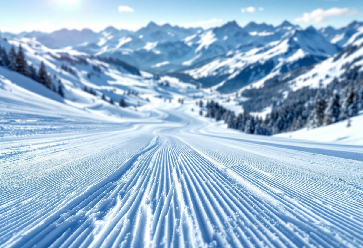 Atleti con disabilità intellettiva praticano sci alpino