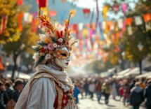 Carnevale in montagna con maschere e festeggiamenti