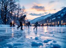 Carolina Kostner sul palco di Sanremo 2025 durante la sua esibizione