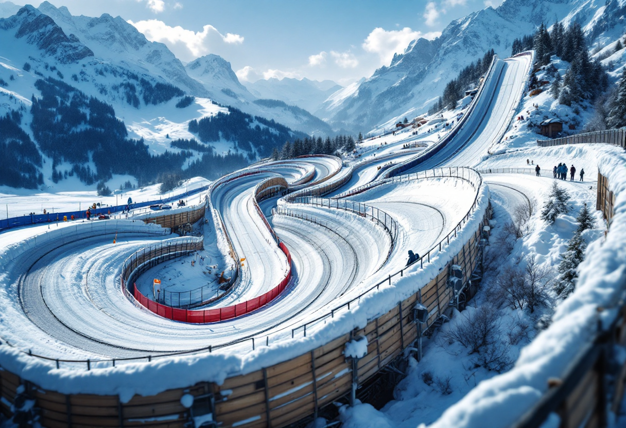 Preparativi per le Olimpiadi invernali a Cortina d'Ampezzo