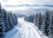 Atleti in azione durante i Campionati Mondiali di Biathlon