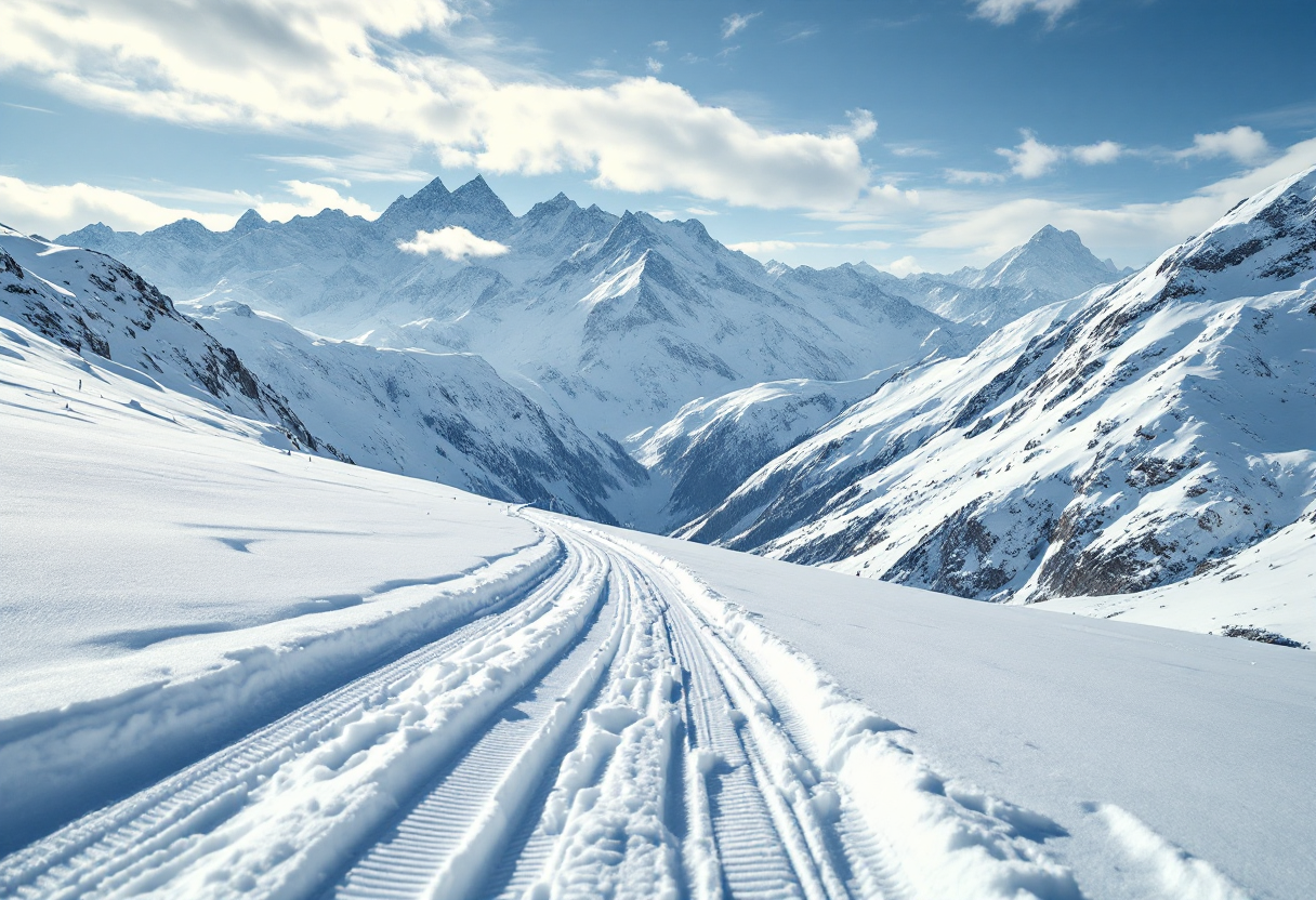 Enrico Zucchini durante la gara di gigante ai campionati italiani