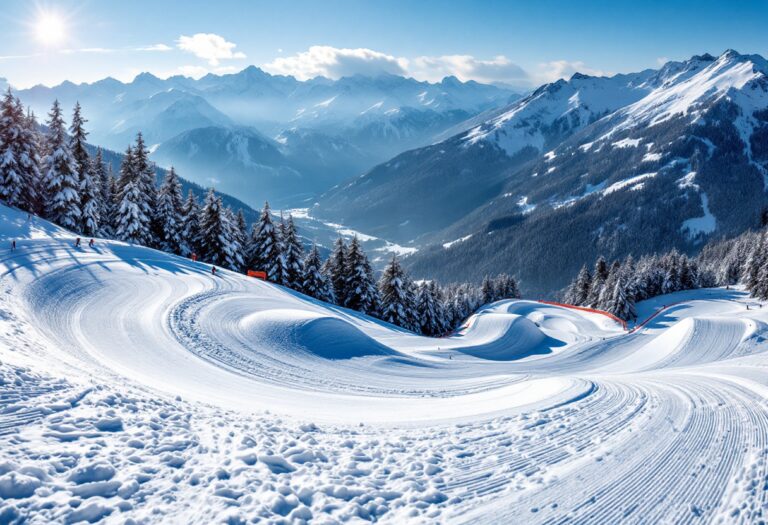 Atleti in azione durante una gara di snowboard cross