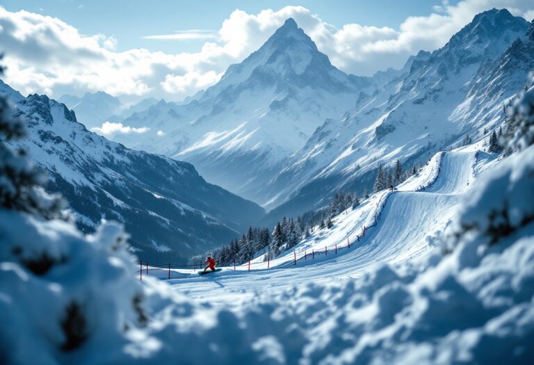 Atleti in azione durante una gara di snowboard cross