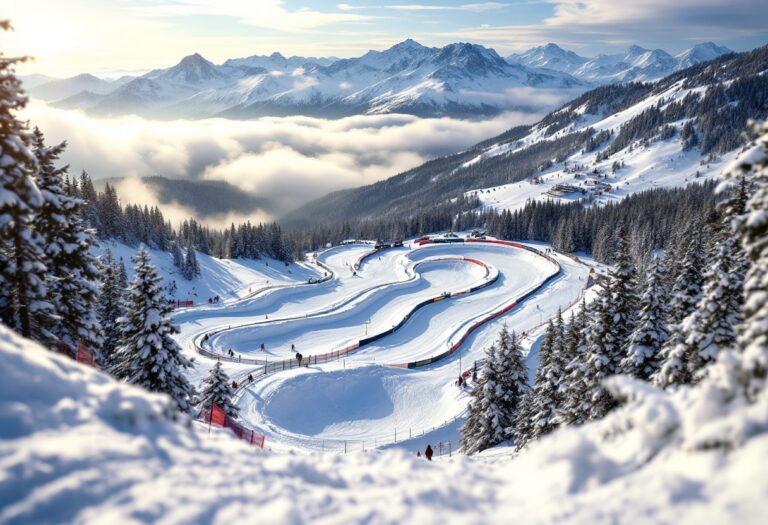 Atleti in azione durante una gara di snowboard cross in Spagna