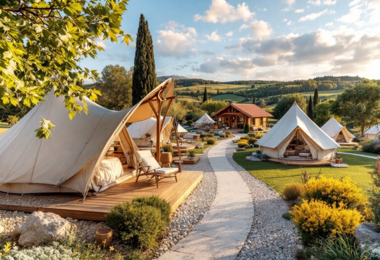 Tenda glamping immersa nella natura toscana