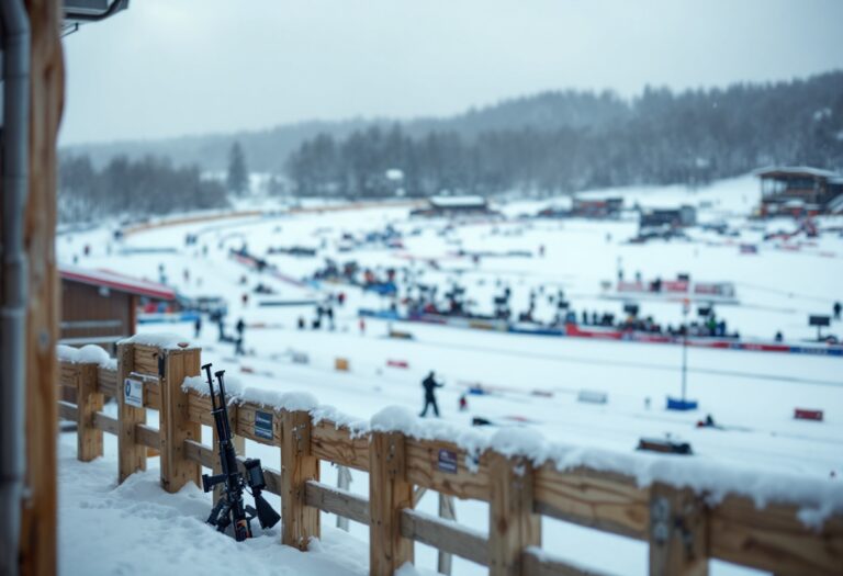 Rastorgujevs durante l'incidente con il suo allenatore nel biathlon