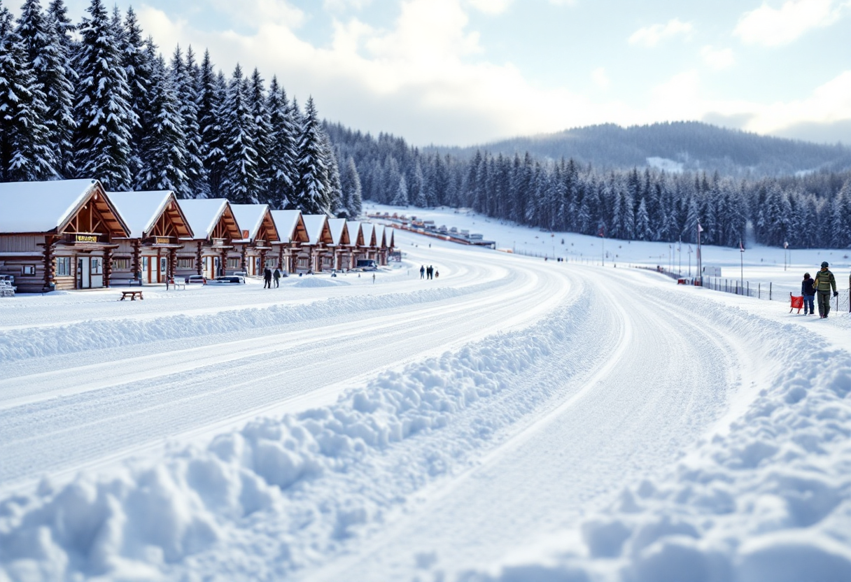 Julia Simon festeggia la vittoria nel biathlon