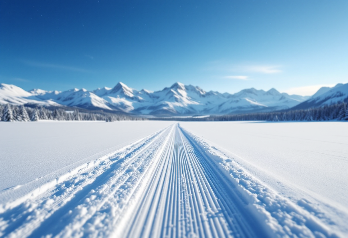Atleti in azione durante i Mondiali di sci di fondo a Trondheim