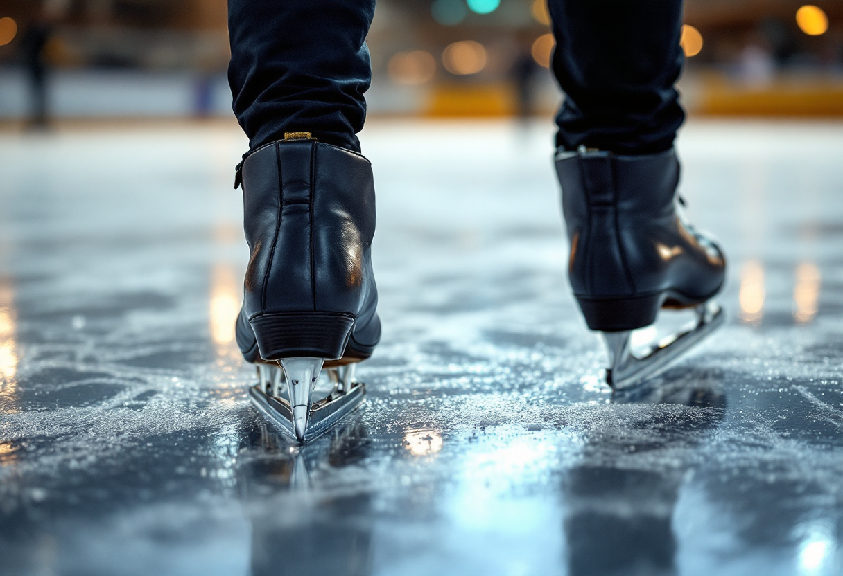 Atleti in azione durante il pattinaggio artistico ai Four Continents 2025