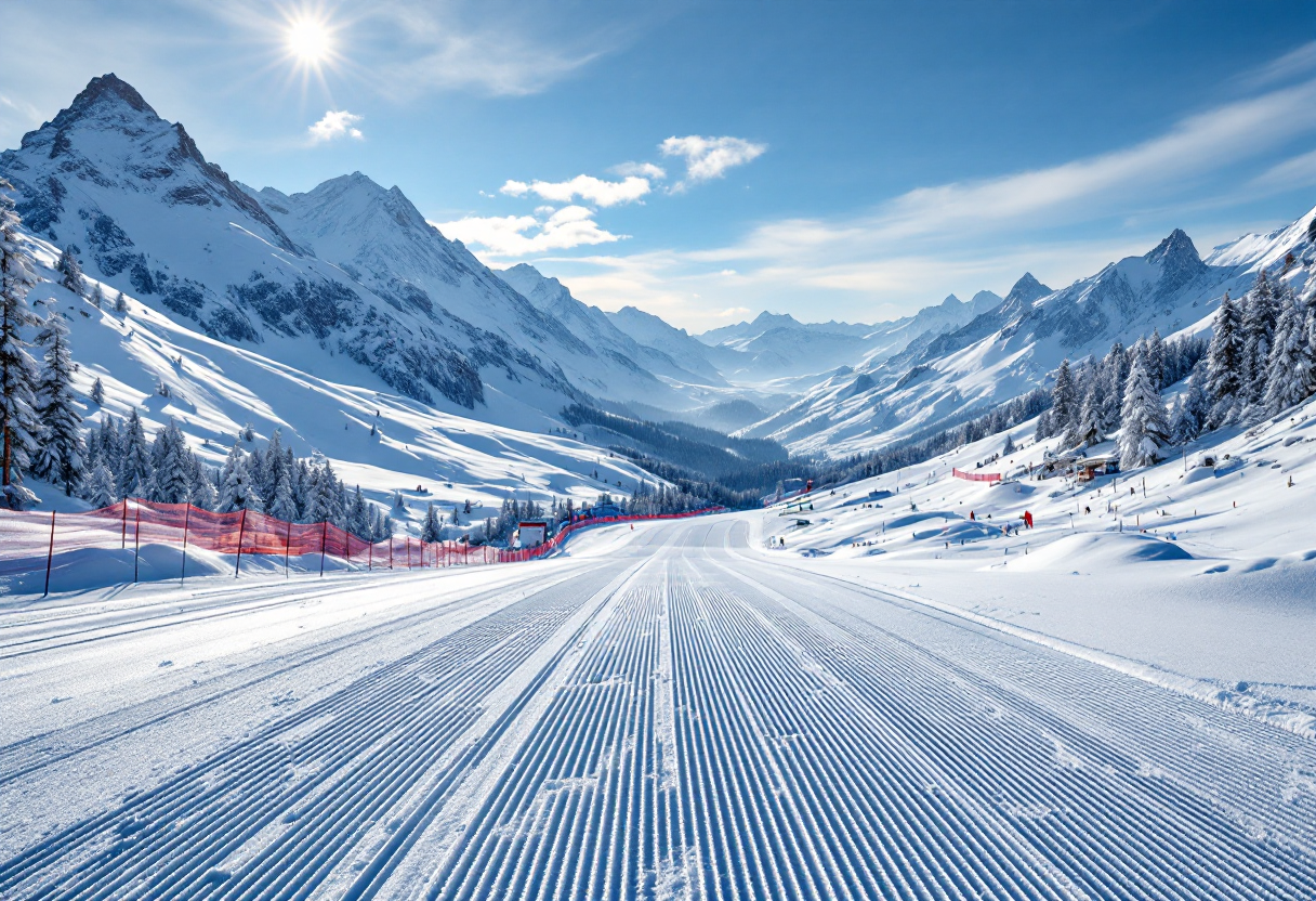 Atleti in allenamento per i campionati di biathlon