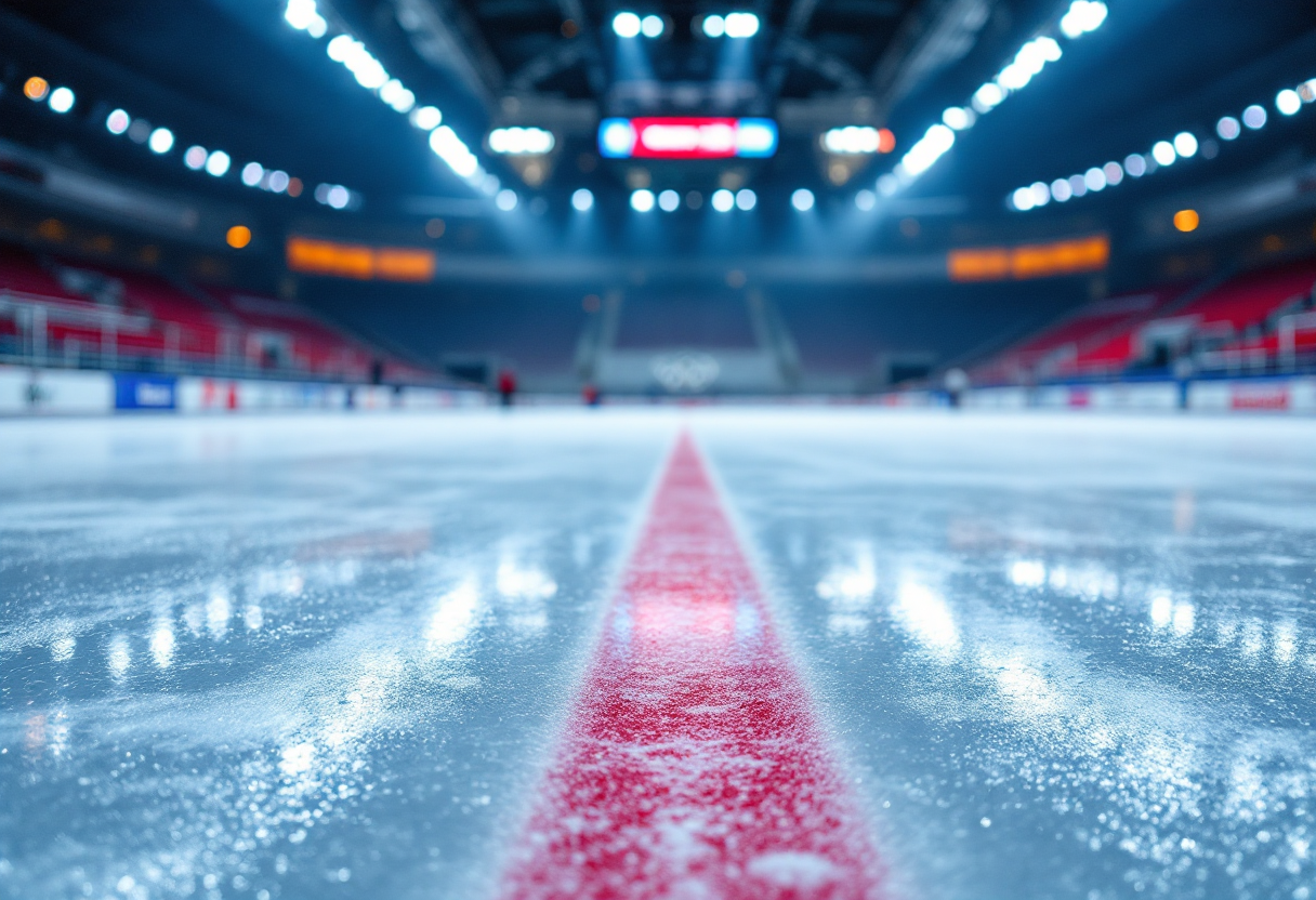 Riccardo Lorello in azione durante una gara di speed skating