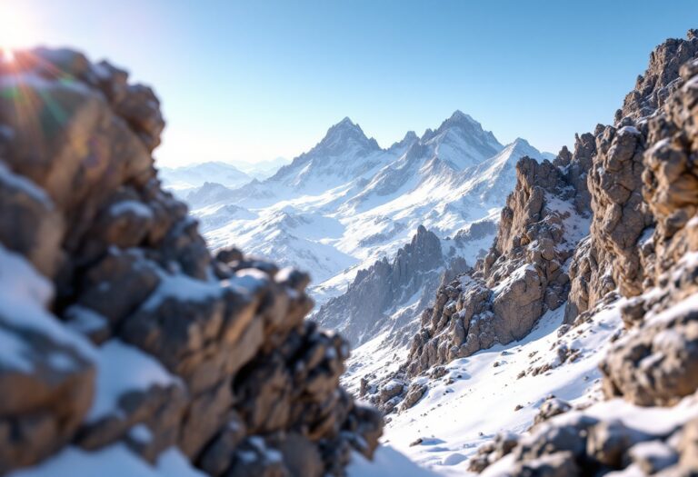 Panorama di un rifugio invernale tra le montagne italiane