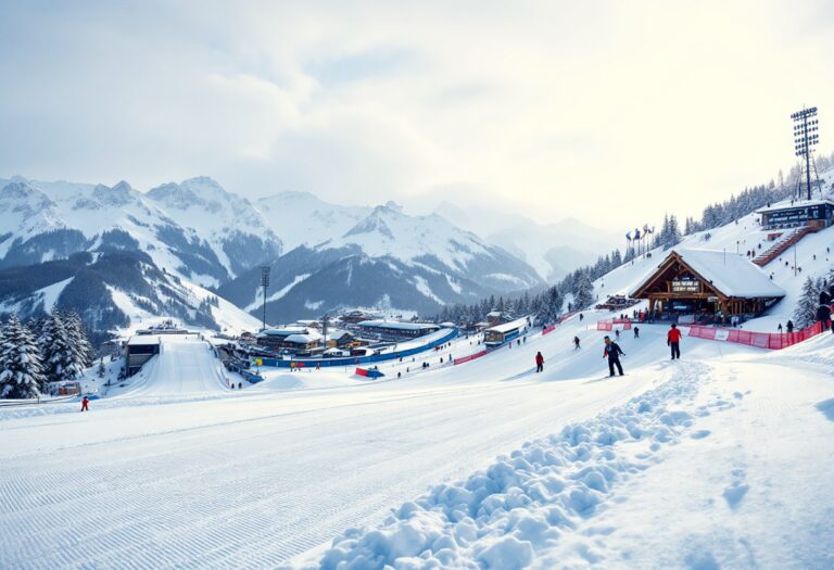 Atleta in volo durante un salto con gli sci a Lake Placid