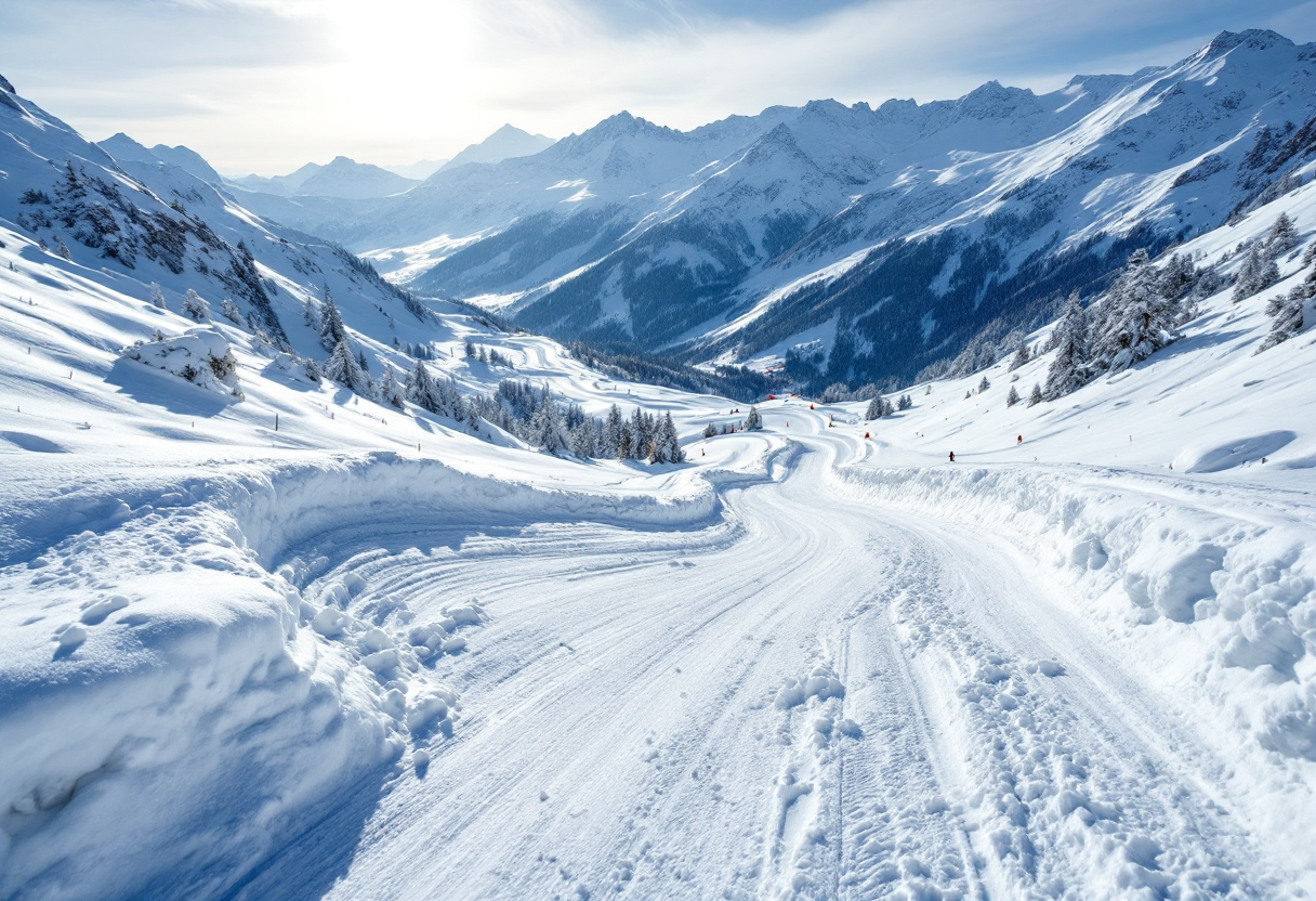 Atleta in azione durante una gara di snowboard cross