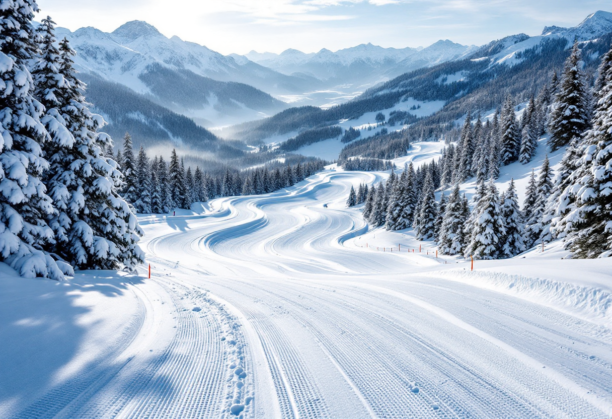 Atleti in azione durante una gara di snowboard cross