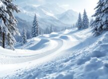 Atleti in azione durante una gara di snowboard cross