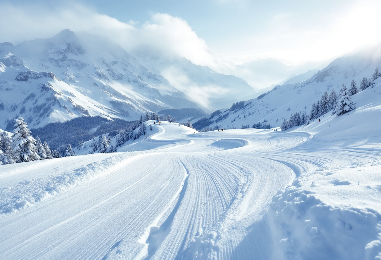 Atleti in azione durante una gara di snowboard cross a Saalbach