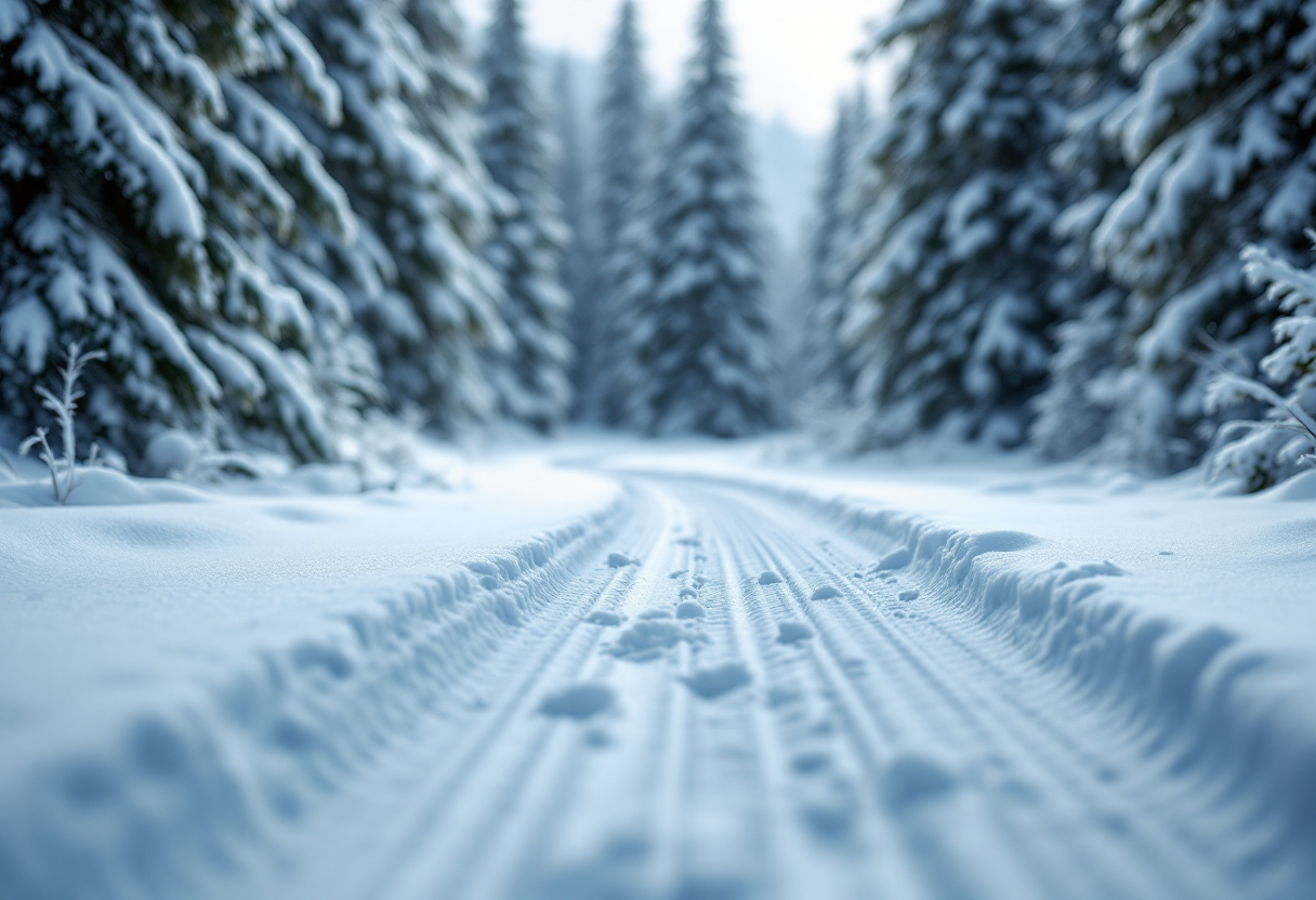 Tommaso Giacomel in azione durante una gara di biathlon