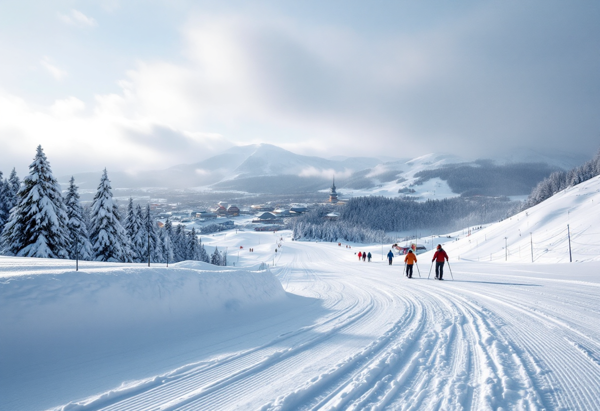 Atleti in azione durante il biathlon a Holmenkollen
