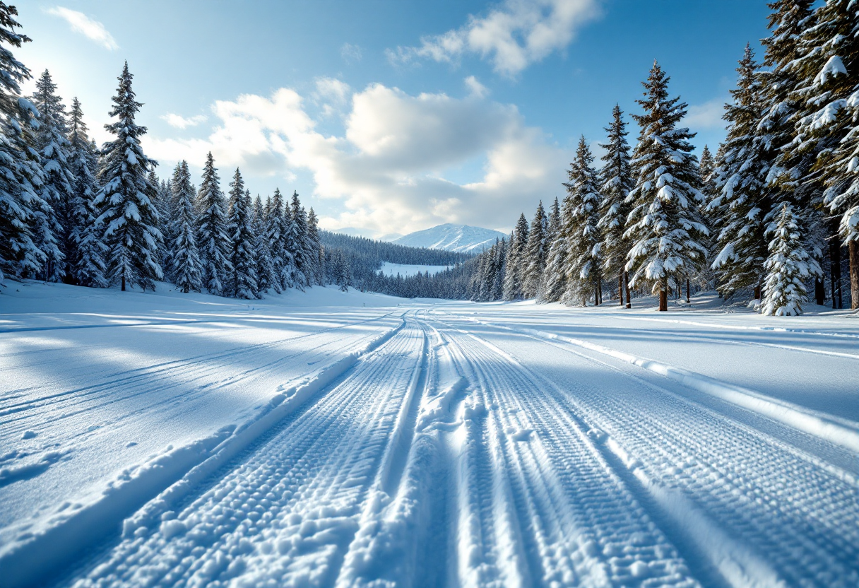 Atleti di biathlon francese in azione durante una gara