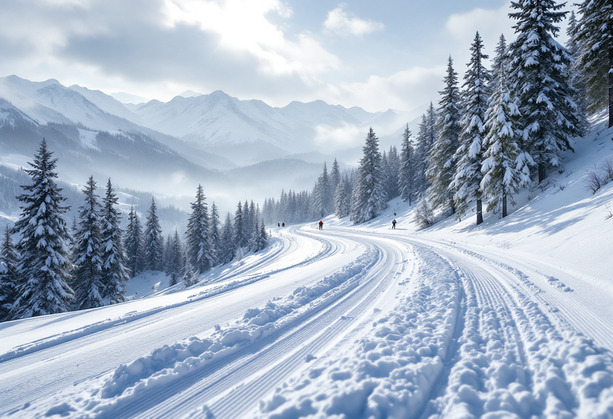 Atleti in azione ai Campionati Italiani di Biathlon 2024