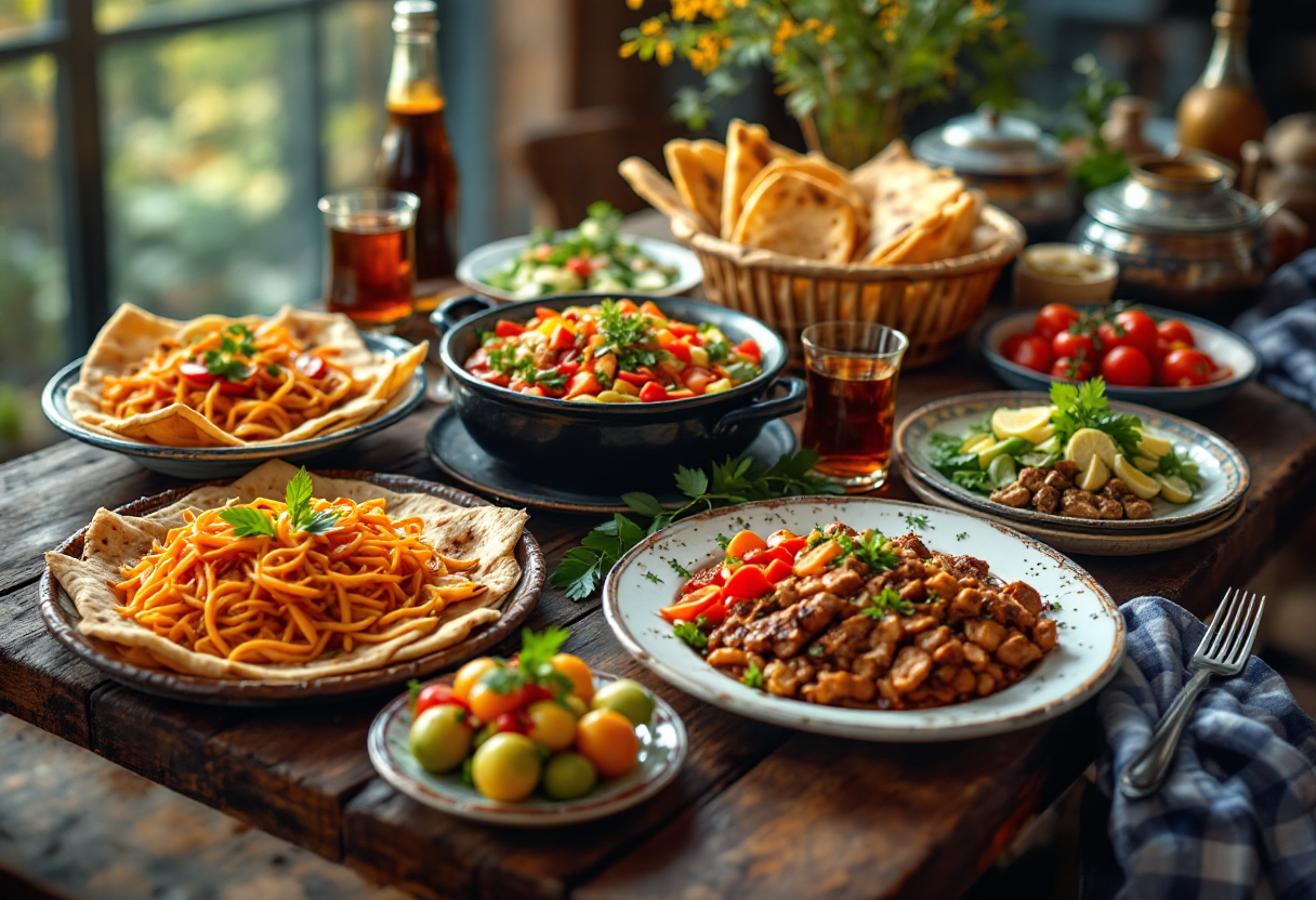 Piatto tipico della cucina armena con ingredienti freschi