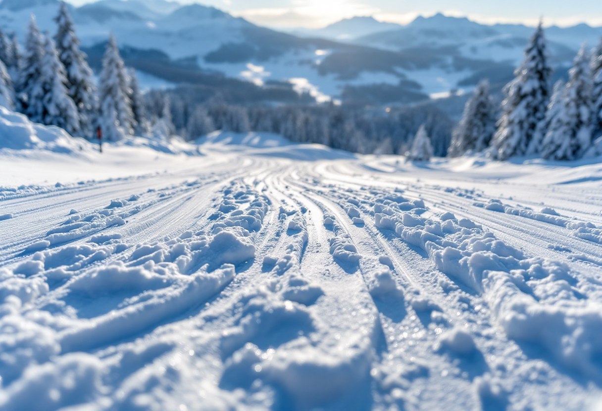 Atleti in azione durante il snowboard cross a Idre Fjäll