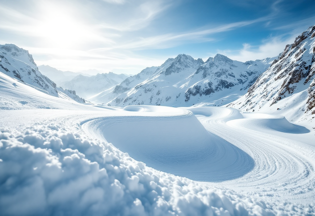 Atleti in azione durante una gara di snowboard cross