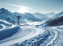 Atleti in azione durante una gara di snowboard cross a La Thuile