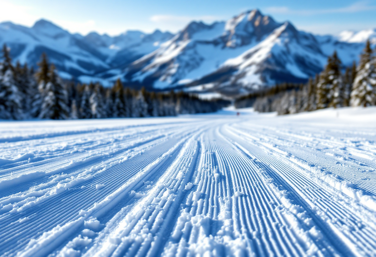 Atleti in azione durante la gara di sci di fondo 50km a skating