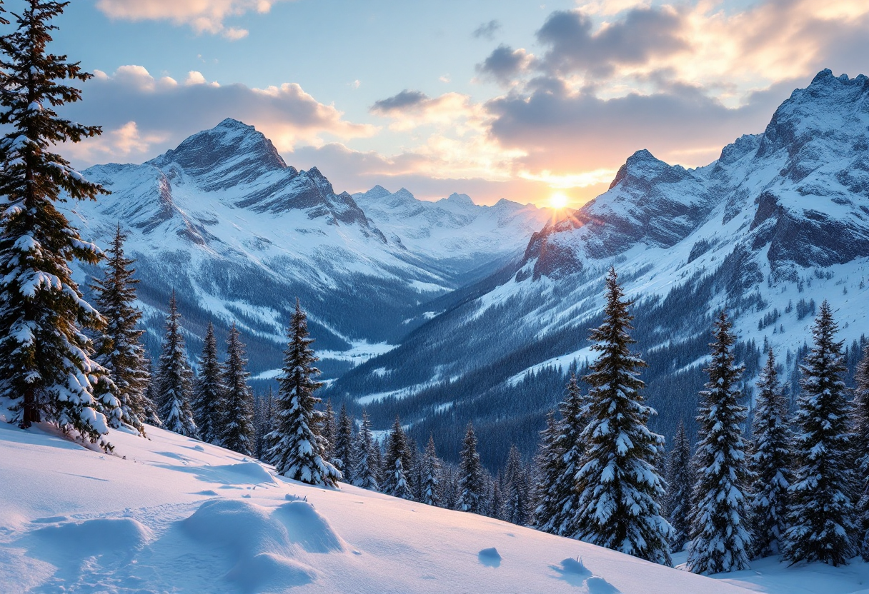 Atleti in azione durante le gare di sport invernali