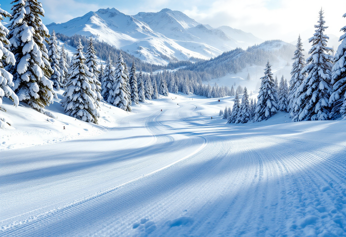 Giada D’Antonio e Gaetano Cantalupo durante la gara di slalom